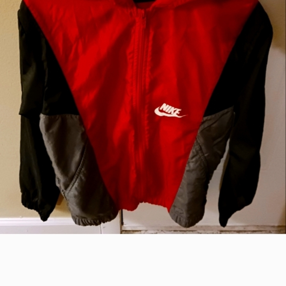 Nike Red and Black Jacket with Gray Accents